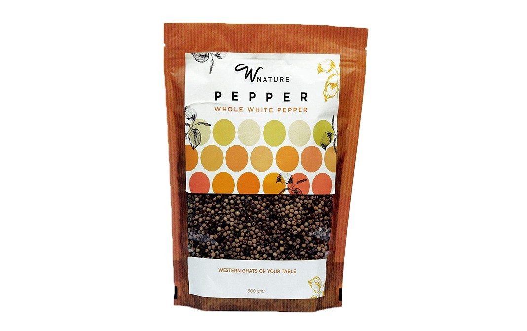 Wnature Whole White Pepper    Pack  500 grams